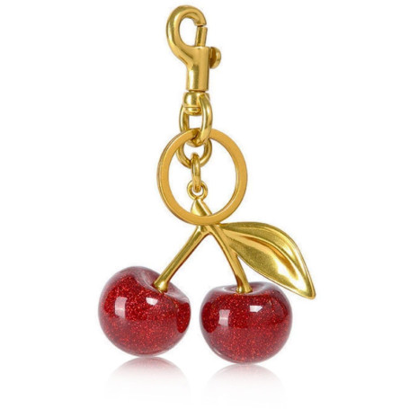 jatimdotin Porte Clés Cerise, Versatile Key Ring, Breloque de Sac à Main en Forme de Cerise, Accessoire de Voiture, Élégant Port