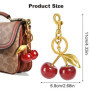 jatimdotin Porte Clés Cerise, Versatile Key Ring, Breloque de Sac à Main en Forme de Cerise, Accessoire de Voiture, Élégant Port