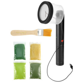QWORK® Kit de Fabrication de Herbe modelisme - avec 4 Couleurs Poudre d'herbe de Simulation et Brosse de Nettoyage - pour Les pa