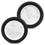 QWORK® Lot de 2 Roue e Remplacement pour Tondeuse, Chariot de Gril, Chariot à Bras - Caoutchouc & ABS, Diamètre 175 mm, Capacité