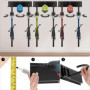QWORK® Support mural pour vélo, porte velo mural réglable pour 6 vélos et 3 casques, pour garage, maison