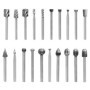 QWORK® Jeu de 20 Fraises Rotatives en Carbure HSS, Tige 1/8'' (3mm), Compatible avec Dremel, Outil Rotatif pour Bois, Métaux, Sc