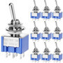 QWORK® MTS-203 Interrupteur à bascule DPDT 3 positions, 6 broches AC 125 V 6 A ON-OFF-ON, 10 pièces