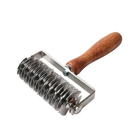 Oriental riverkit Rouleau à Losanges Pizza Lattice Cutter Roller, Rouleau Coupe-pâtes en Acier Inoxydable, Mini Cuisine Pâte À C