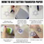 Lot de 110 feuilles de papier transfert pour tatouage - Papier de transfert pour tatouage - Design 4 couches - Papier transfert 