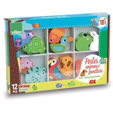VILAC - jouet en bois - VILAC - jouet d'éveil - Perles Animaux Familiers - 1504