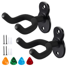 Support De Guitare Mural, Accroche De Guitare Mural, Convient pour la basse, la guitare, l'ukulélé,Contient des pics à quatre co