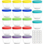 Youngever Lot de 18 Pot de Conservation Bebe 120ML, Petit Pot Bébé, Repas de Bébé Boîtes de Conservation (Rainbow)