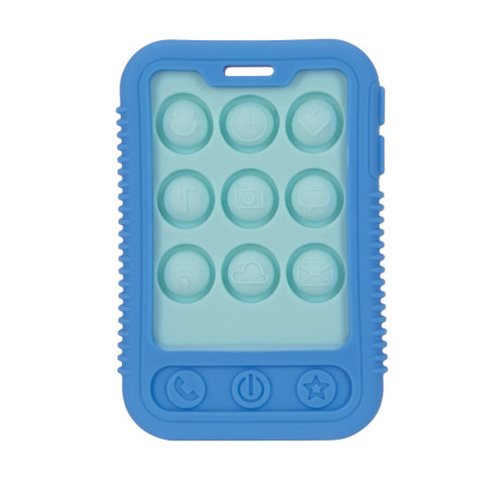 Nuby Giggle Bytes | Jouet Sensorielle Dentition en forme Téléphone | Bleu | Convient dès 3 mois