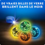Blue Marble National Geographic Circuit à Billes Fluorescent – Jeu de Construction avec 15 Billes en Verre Lumineuses & Sac de R