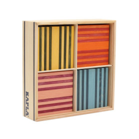 KAPLA Coffret Octocolor 100 planchettes colorées (Rouge, Orange, Jaune, Vert, Bleu Clair, Bleu foncé, Rose, Violet), Jouet en Bo