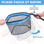 FLISSA Épuisette de Pêche Télescopique Pliable – Manche Réglable en Aluminium, Filet Revêtu de PVC Durable – Epuisette Peche Car