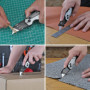 WORKPRO Cutter Professionnel Pliant, Cutter Utilitaire avec Mécanisme de Changement Rapide, Cutter Argenté avec 10 Lames SK5 Sup