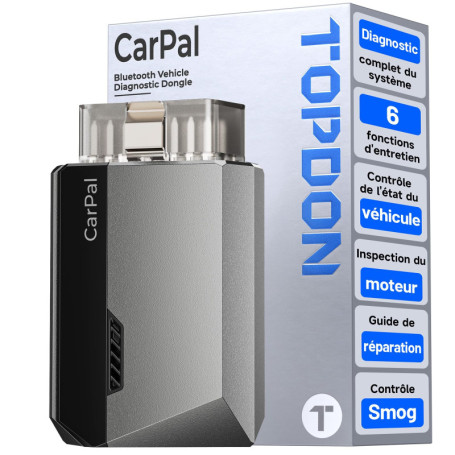 TOPDON Carpal-A Valise Diagnostic Auto, Scanner OBD2 Tous systèmes, Diagnostic Voiture Bluetooth sans Fil, 6 Services de Réiniti