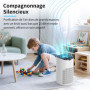 AROEVE Purificateur d'Air pour Maison Jusqu'à 120 m², CADR 300 m³/h, Mode Auto, Indicateur Qualité Air, Élimine Pollen, Poussièr
