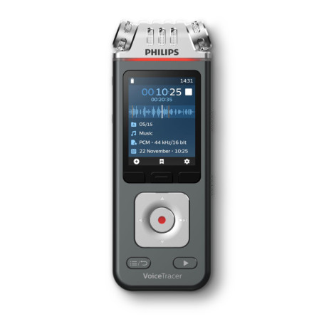 Philips VoiceTracer DVT6115 Enregistreur Vocal, 8 Go, MP3, 3 Microphones HiFi, Enregistrement Musical. Reconnaissance vocale Sem