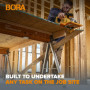 Bora Workhorse XT PM-3360T Chevalet de sciage pliable robuste et réglable en hauteur avec pieds réglables, établi portable et ro