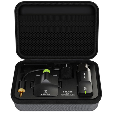 NUX B-6 Système de saxophone sans fil avec étui de charge, portée de fonctionnement de 20 mètres, audio haute résolution 24 bits