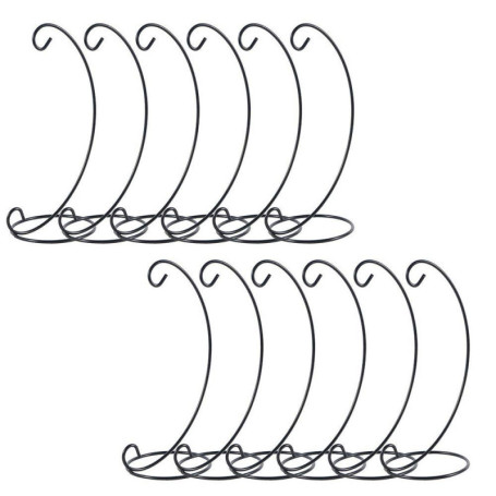 Lot de 12 supports de décoration en fer noir à suspendre pour boules de Noël, maison, mariage