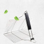 Panier Grille pour Barbecue, Panier à Griller Portable en Acier Inoxydable, Panier de Gril Pliable avec Poignée en Amovible pour