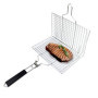 Panier Grille pour Barbecue, Panier à Griller Portable en Acier Inoxydable, Panier de Gril Pliable avec Poignée en Amovible pour