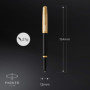 Parker 51 Deluxe stylo plume | Corps noir et attributs dorés | Plume fine en or 18 carats | Cartouche d'encre noire | Livré dans