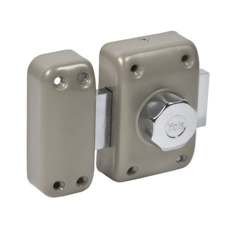 Verrou targette YALE YV20BTS - Bouton sans cylindre - Aluminium - Niveau de sécurité 6