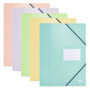 OXFORD Lot de 12 Protège-Documents avec Elastique School Life A4 80 vues / 40 Pochettes Couverture Polypro Coloris Pastels Assor