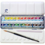 Van Gogh - Aquarelle Van Gogh 24 Demi-Godets set metal + 1 pinceaux et Estompen