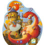 Djeco Puzzle Carton Vaillant et Le Dragon (54 Pièces) - Enfants dès 5 Ans - Développe la Dextérité, Stimule la Créativité - 37x4