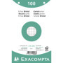 Exacompta - Réf. 10603E - Paquet de 100 fiches bristol quadrillées 5x5 perforées - sous film - compatibles avec imprimante jet d