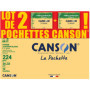 CANSON C à Grain - Lot 2 pochettes 10 feuilles de papier dessin blanc A3 180g/m²