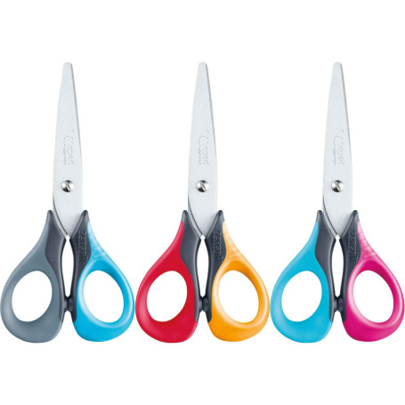 MAPED - 1 Paire de Ciseaux Sensoft 13 cm Pour Droitier. Lames Acier - Bouts Ronds - Anneaux Flexibles Souples - 3 Coloris Assort