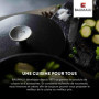 BAUMALU - Faitout avec Couvercle Verre - Acier Inoxydable - Tous Feux dont Induction - Triple Fond Diffuseur, Répartition Homogè