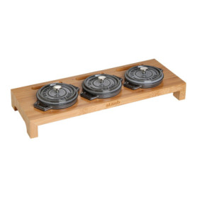 STAUB Présentoir pour 3 Mini Cocottes, Bambou, 42 x 16 cm