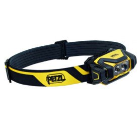 PETZL PIXA Lampe Frontale LED Professionnelle, 450 Lumens, IP68 Étanche, 3 Modes d'Éclairage, Noir/Jaune