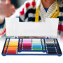 64pcs kit de fil à coudre avec 32 fils de couture colorés et boîte de rangement en plastique pour outils de couture de bureau à 
