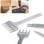 Malayas 4Pcs 6mm DIY Cuir Kit Outils Perforatrice Artisanat du Cuir Griffe Perforateur Trou Couture Diamant Laçage 1+2+4+6 Prong
