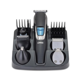 Set tondeuse multifonction - LIVOO - DOS187 - 3,7 W - 90 min - 5 tetes - 5 sabots - Socle de rangement - Noir / Bleu