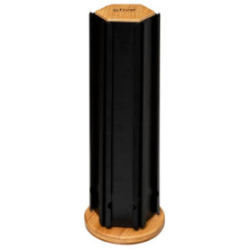 Five - Porte Capsules Expresso Rotatif en Bambou et Métal Noir capacité 60 Capsules