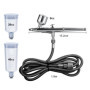 Kit Aérographe à Double Action, Kit de Brosse à Air Portable Polyvalent, avec Buses 0,2mm 0,3mm 0,5mm, Gobelet 9cc 20cc 40cc, Tu