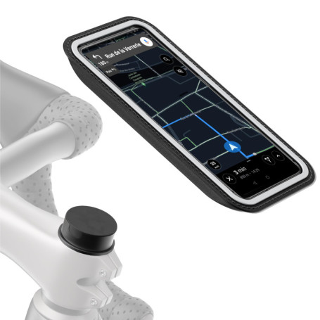 Shapeheart Innovation française, Support Telephone vélo magnétique pour Potence, avec Pochette détachable imperméable. Support T