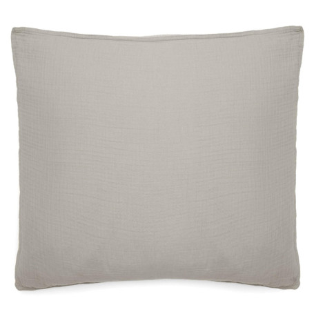 Linnea Taie d'oreiller 65x65 cm Mousseline de Coton Milos Beige Ficelle