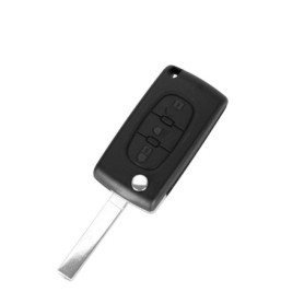 Coque clé pour Citroen C4 C5 C4 Picasso C6 - CE0523 - Plip clé télécommande 3 Boutons Phare Lame sans Rainure Modèle sans Emplac