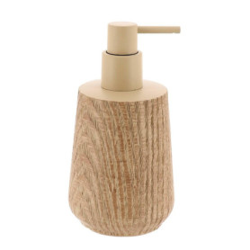 Tendance - Distributeur a Savon en polyresine Effet Bois 350ml - Naturel