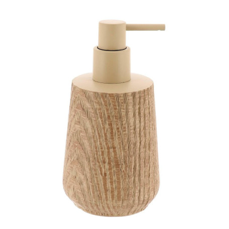 Tendance - Distributeur a Savon en polyresine Effet Bois 350ml - Naturel
