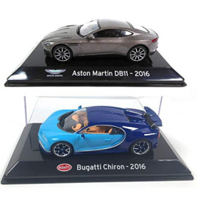 OPO 10 - Lot de 2 Voitures 1/43 Compatible avec Bugatti CHIRON + Aston Martin DB11 (SC4+SC5)