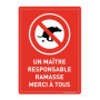 AUA SIGNALETIQUE - Panneau Prépercé avec Angles arrondis - Un Maître Responsable Ramasse Les Crottes de Son Chien - 210x300 mm, 