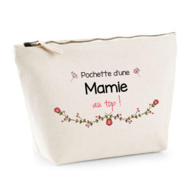 Trousse Mamie au Top | Idée Cadeau Anniversaire Noël Fête des Grand-Mères Pochette Maquillage Toilette
