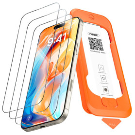NEW'C Lot de 3, Verre Trempé pour iPhone 16 Pro Max (6,9 Pouces) Film en Protection écran à pose rapide Couverture Complète - Ul